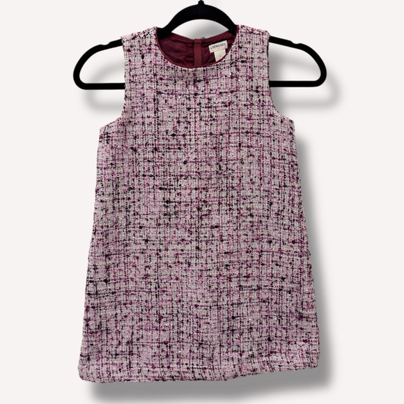 Crewcuts Girls Tweed Shift Dress Size 7 Burgundy Pink Sleeveless Lined - Picture 11 of 12